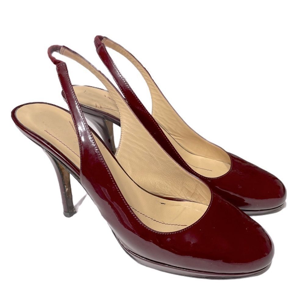 Kate Spade Maroon Patent‎ Leather Slingback Heels